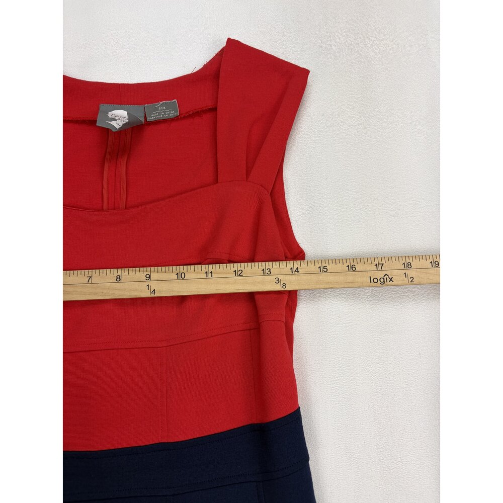 Girls From Savoy Red & Navy Colorblock Sheath Dress Size 6 - Picture 8 of 9